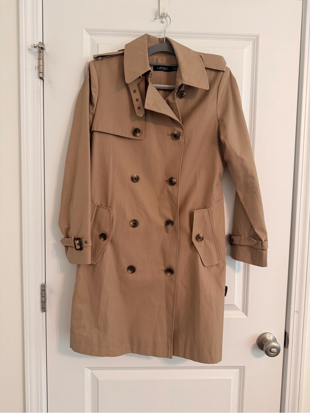 Lauren Ralph Lauren Camel Double Breasted Trench Coat – Like New